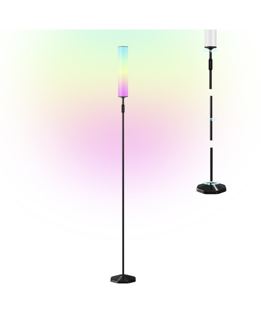 Floor tube lamp with colorful dual white ambient lighting, 360 degree luminous floor lamp, high-end sound pickup
