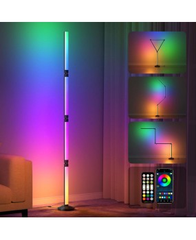 DIY Bluetooth Floor Lamp Folding Floor Lamp Graffiti WiFi Colorful Desktop Lamp RGBIC Colorful Corner Lamp