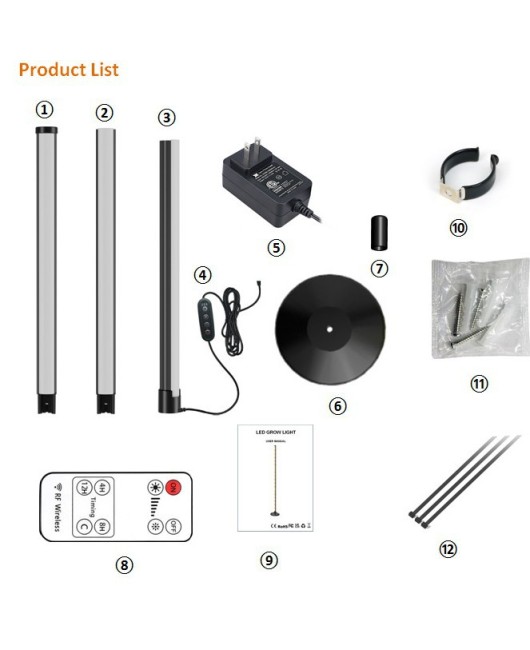 Floor standing luminescent plant growth lamp tripod circular chassis full spectrum dimming and timing plant lamp