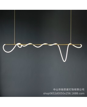 Beisijia minimalist design, long musical note art, light luxury bar counter, coffee shop, clothing store, restaurant, hotel chandelier