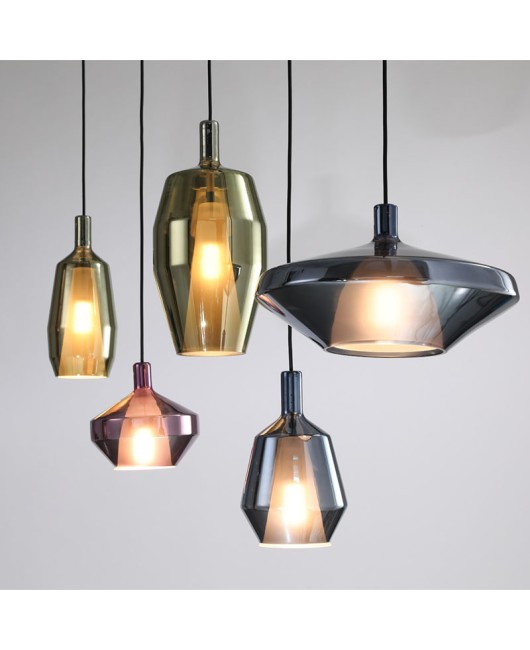 2023 Designer Creative Colored Glass Nordic Living Room Dining Room Bedroom Bedlight Retro Combination Bar Pendant Light
