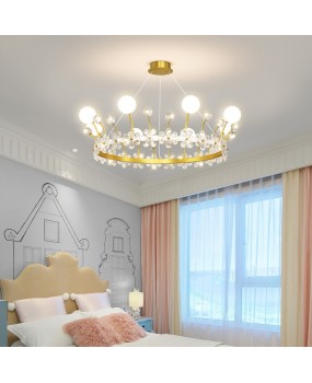 Crystal Crown Pendant, Bedroom Light, Modern Simplicity, Internet Celebrity New Style, Living Room, Master Bedroom, Light Luxury, Children's Room, Pendant Light Fixture