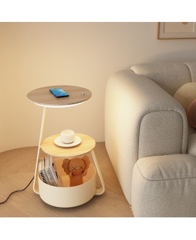 Cream style bedroom bedside table lamp integrated living room sofa side table lamp wireless charging atmosphere standing lamp
