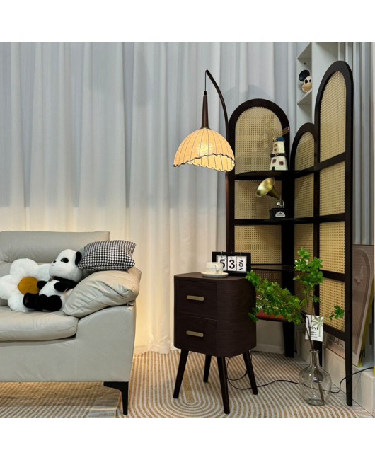 Mid ancient style floor lamp, living room sofa, side cabinet, retro bedroom bedside table, storage rack, floor standing lamp