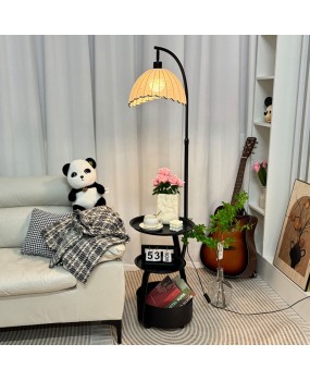 French retro floor lamp, living room sofa, coffee table lamp, antique style bedroom bedside table, storage integrated atmosphere lamp