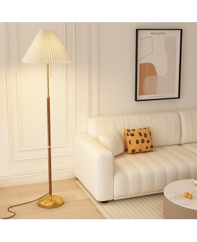 Medieval solid wood living room floor lamp Wabi Sabi style retro sofa next to high-end American decorative atmosphere lamp desk lamp