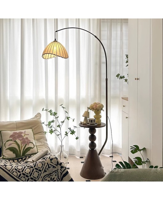 French medieval style floor lamp, American retro living room sofa shelf, bedroom bedside table, integrated desk lamp