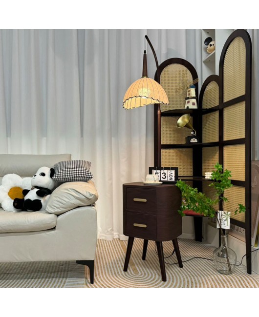 Mid ancient style floor lamp, living room sofa, side cabinet, retro bedroom bedside table, storage rack, floor standing lamp