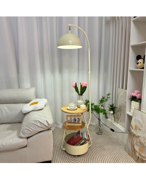 Living room sofa corner floor lamp, antique style, bedroom intelligent bedside table, integrated desk lamp, vertical edge table decoration for storage