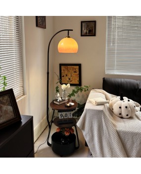 Mid ancient style grapefruit floor lamp, living room sofa, atmosphere, coffee table, American retro bedroom bedside table, integrated lamp