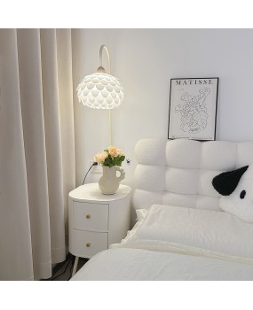 2024 new bedside table integrated floor lamp, simple and modern bedroom design, creamy style living room sofa desk lamp