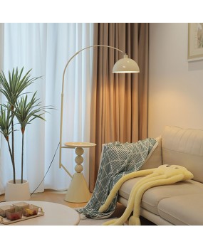 Cream style living room fishing light storage rack integrated sofa next to several floor lamps, bedroom bedside table, upright desk lamp