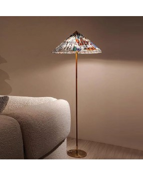 Cream Atmosphere Middle Denmark 9602 Chinese Hat Floor Lamp Living Room Bedroom Study Sofa Designer Vine Weaving