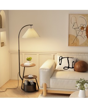 Bedside integrated floor lamp Nordic living room sofa side bedroom bedside lamp Simple and high-end vertical desk lamp