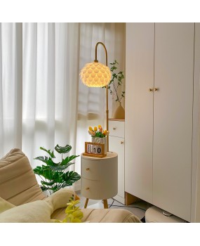Flower floor lamp, living room, bedroom, French cream style, high-end, light luxury, sofa, storage, bedside table, integrated desk lamp