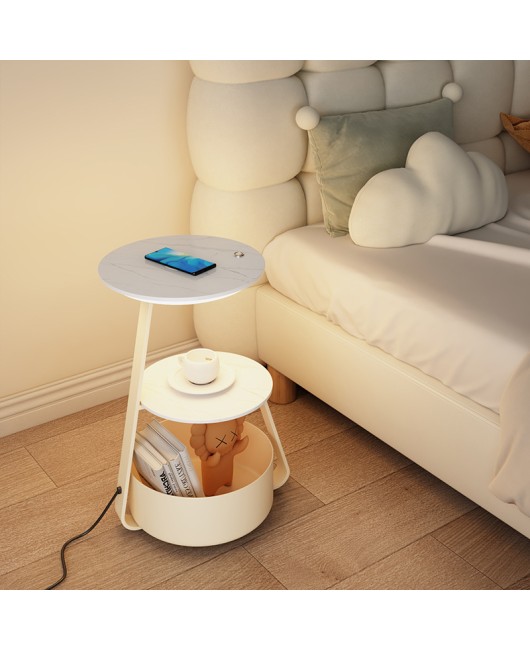 Cream style bedroom bedside table lamp integrated living room sofa side table lamp wireless charging atmosphere standing lamp