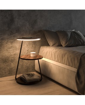 Creative bedroom floor lamp, wireless charging, living room shelf, coffee table lamp, design sense, sofa side bedside table integrated