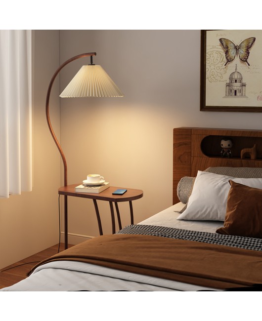 Cream style floor lamp, living room sofa, several shelves, coffee table, floor lamp, bedroom bedside table, integrated desk lamp