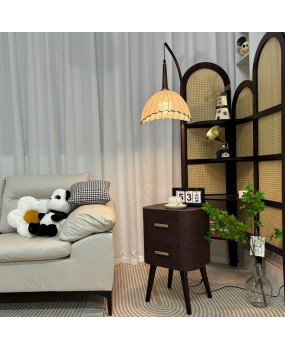 Mid ancient style floor lamp, living room sofa, side cabinet, retro bedroom bedside table, storage rack, floor standing lamp