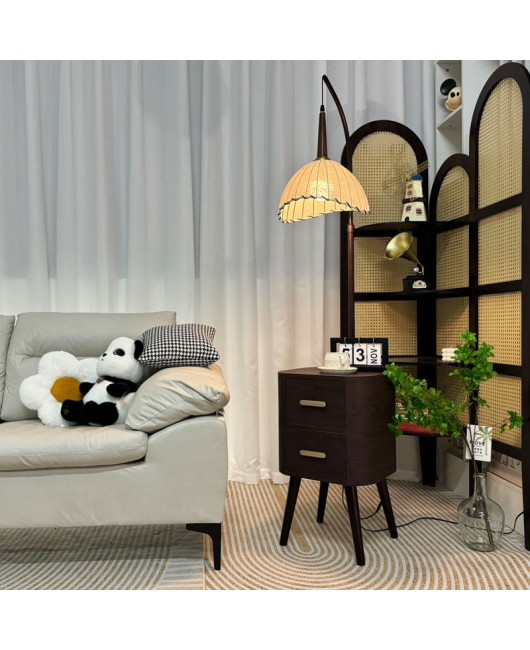 Mid ancient style floor lamp, living room sofa, side cabinet, retro bedroom bedside table, storage rack, floor standing lamp