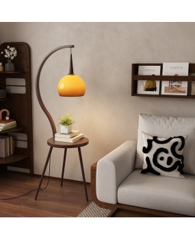 Living room grapefruit fishing floor lamp, antique light luxury high-end feeling, American retro bedroom, next to the sofa, a few floor lamps