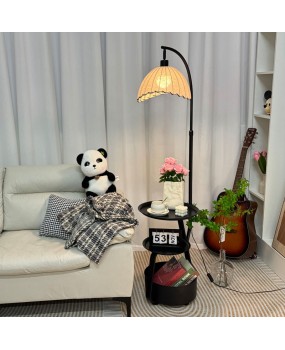 French retro floor lamp, living room sofa, coffee table lamp, antique style bedroom bedside table, storage integrated atmosphere lamp