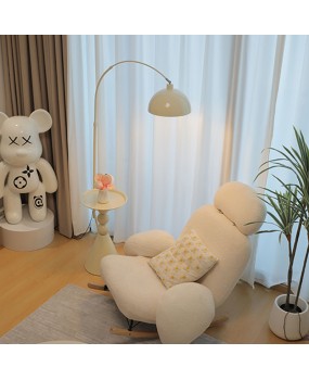 Cream style living room fishing light storage rack integrated sofa next to several floor lamps, bedroom bedside table, upright desk lamp