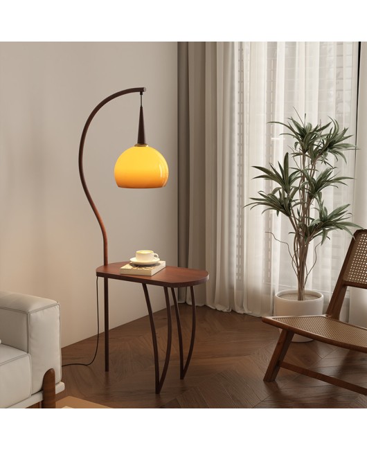 Cream style floor lamp, living room sofa, several shelves, coffee table, floor lamp, bedroom bedside table, integrated desk lamp