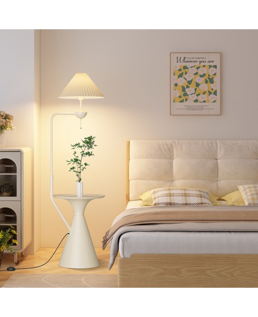 French cream style floor lamp, living room, bedroom, sofa next to a few high-end design elements, internet famous bedside table lamp