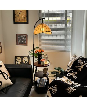 French retro floor lamp, living room sofa, coffee table lamp, antique style bedroom bedside table, storage integrated atmosphere lamp