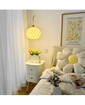 2024 new bedside table integrated floor lamp, simple and modern bedroom design, creamy style living room sofa desk lamp