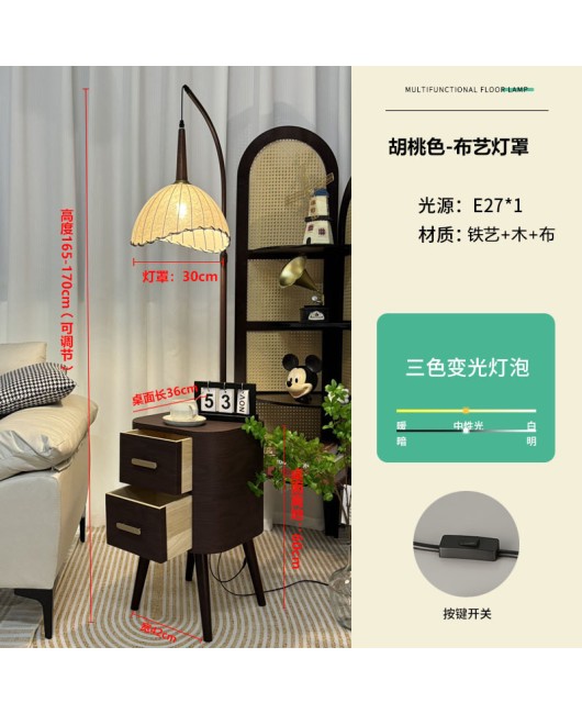 Mid ancient style floor lamp, living room sofa, side cabinet, retro bedroom bedside table, storage rack, floor standing lamp