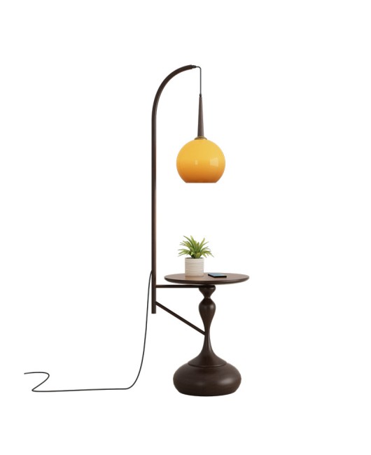 Mid ancient style grapefruit fishing floor lamp living room sofa with coffee table integrated storage, American retro bedroom bedside lamp