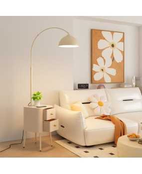 Cream style fishing lamp, floor lamp, living room sofa edge, 2024 new bedroom bedside table integrated vertical table lamp