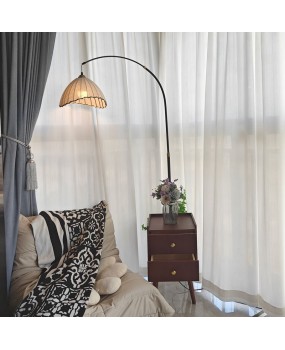 Middle ancient style bedroom bedside table integrated desk lamp drawer household small unit living room storage atmosphere floor lamp
