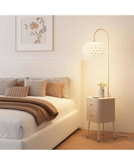 2024 new bedside table integrated floor lamp, simple and modern bedroom design, creamy style living room sofa desk lamp