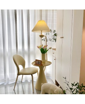 French cream style floor lamp, living room, bedroom, sofa next to a few high-end design elements, internet famous bedside table lamp