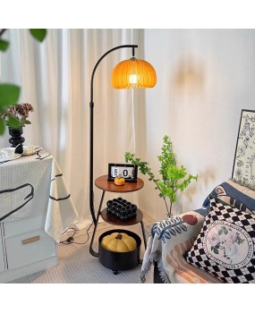 Next to the American retro sofa, there are several floor lamps. In the living room, there are antique style bedrooms, bedside shelves, and vertical desk lamps for storage