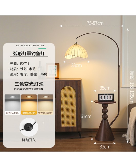 French medieval style floor lamp, American retro living room sofa shelf, bedroom bedside table, integrated desk lamp