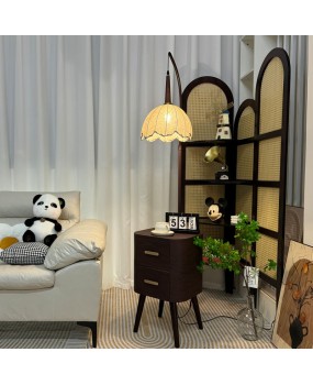 Middle aged floor lamp, bedroom bedside table, integrated desk lamp, solid wood storage, tea table decoration, living room sofa, ambient light