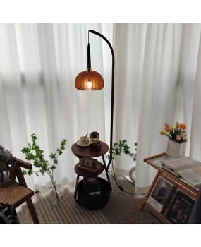Mid ancient style floor lamp, living room sofa, a few items, American retro bedroom headboard, French vertical fishing light