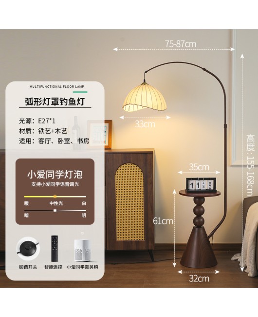 French medieval style floor lamp, American retro living room sofa shelf, bedroom bedside table, integrated desk lamp