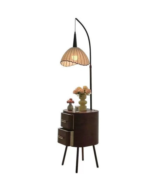 Mid ancient style floor lamp, living room sofa, side cabinet, retro bedroom bedside table, storage rack, floor standing lamp