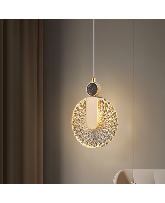 Bedhead pendant light, modern and simple Nordic light luxury internet famous long line minimalist living room background wall shell bedroom small pendant light