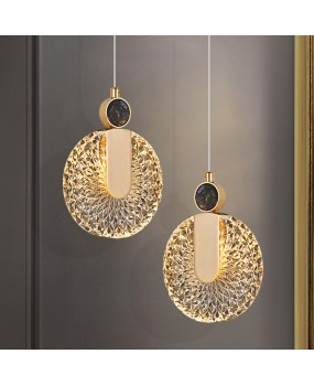 Bedhead pendant light, modern and simple Nordic light luxury internet famous long line minimalist living room background wall shell bedroom small pendant light