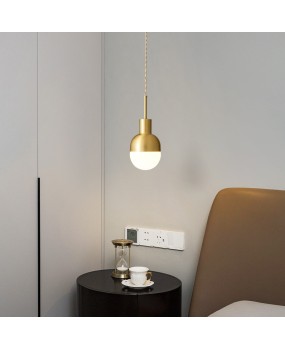 All copper Nordic headboard pendant light bedroom modern minimalist restaurant creative bar counter small pendant light Guangdong Zhongshan lighting