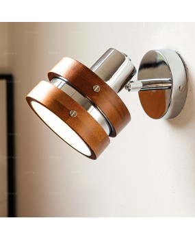 2023 New Vintage Solid Wood Walnut Color Small Wall Light Wabi Sabi Style Bedroom Bedhead Reading Light Japanese Wall Light