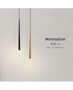 Nordic pendant light, bedroom bedside lamp, minimalist creative personalized strip light, minimalist modern restaurant bar counter single head pendant light