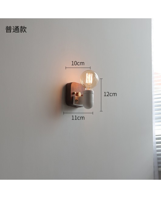 2023 New Black Walnut Retro Wall Light Japanese Balcony Designer's Simple Shop Window Decoration Light