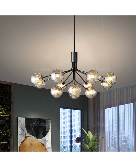 All copper living room pendant light 2023 new Zhongshan modern simple Nordic restaurant light atmospheric magic bean bedroom master light